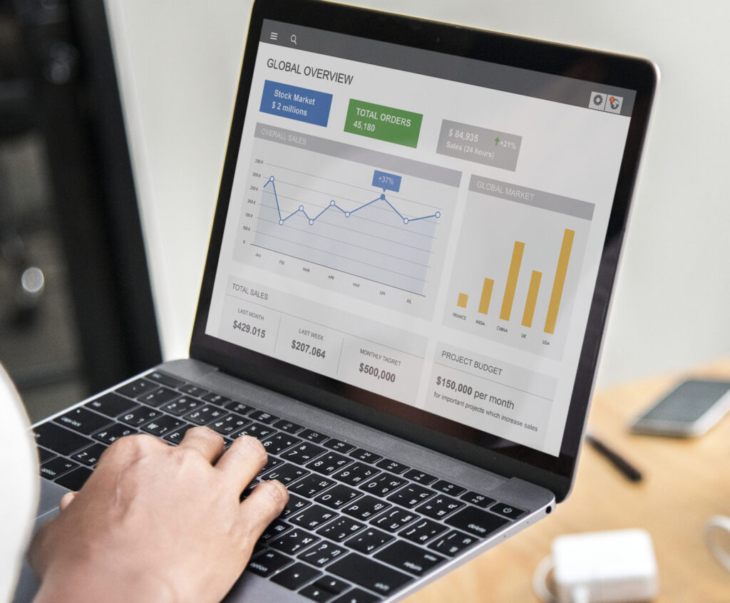 Google Ads conversion tracking and analytics dashboard on laptop